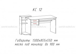 Компьютерный стол №12 (Анкор белый) в Мулымье - mulymya.germes-mebel.ru | фото