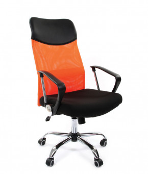 Кресло для руководителя CHAIRMAN 610 N (15-21 черный/сетка оранжевый) в Мулымье - mulymya.germes-mebel.ru | фото