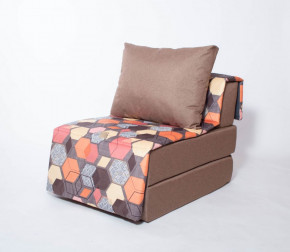 Кресло-кровать бескаркасное Харви (коричневый-геометрия браун) в Мулымье - mulymya.germes-mebel.ru | фото