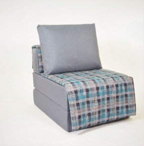 Кресло-кровать бескаркасное Харви (серый-квадро азур) в Мулымье - mulymya.germes-mebel.ru | фото