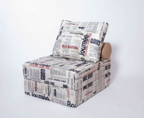 Кресло-кровать-пуф бескаркасное Прайм (Газета) в Мулымье - mulymya.germes-mebel.ru | фото