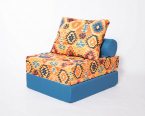 Кресло-кровать-пуф бескаркасное Прайм (мехико желтый-морская волна) в Мулымье - mulymya.germes-mebel.ru | фото