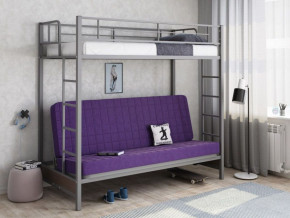 Кровать двухъярусная с диваном "Мадлен" (Серый/Фиолетовый) в Мулымье - mulymya.germes-mebel.ru | фото