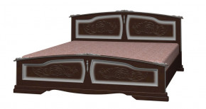 ЕЛЕНА Кровать из массива 1600 (Темный Орех) в Мулымье - mulymya.germes-mebel.ru | фото