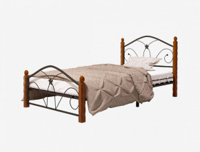 Кровать "Селена 1" Черная (900*2000) (ножки-махагон) с коваными элементами в Мулымье - mulymya.germes-mebel.ru | фото