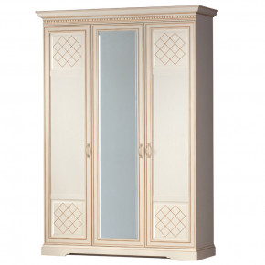 Шкаф для одежды 3-дверный №800 Парма кремовый белый в Мулымье - mulymya.germes-mebel.ru | фото