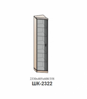 ШЕР ШК-2322 Шкаф торцевой 1дв. глух.  (Дуб серый/Айронвуд серебро) в Мулымье - mulymya.germes-mebel.ru | фото